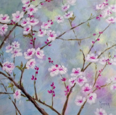 Painting titled "Spring 2021" by Cathy Monnier, Original Artwork, Acrylic Mounted on Wood Stretcher frame
