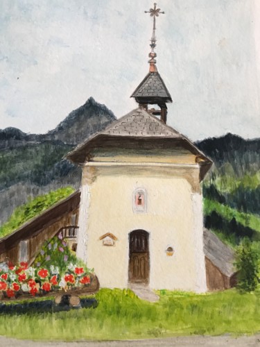 Schilderij getiteld "PETITE CHAPELLE A L…" door Cathou-Bazec, Origineel Kunstwerk, Acryl