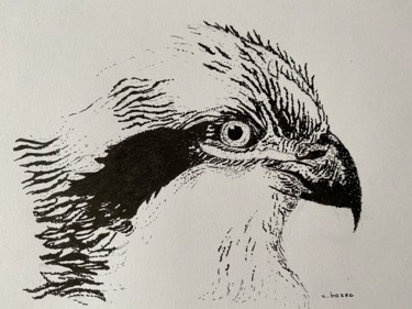 Painting titled "RAPACE" by Cathou-Bazec, Original Artwork, Ink