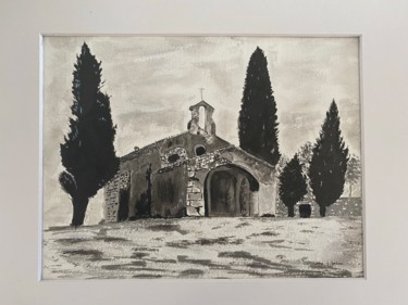 Disegno intitolato "Chapelle St Sixte" da Cathou-Bazec, Opera d'arte originale, Inchiostro