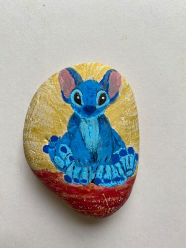 Schilderij getiteld "STICH Walt Disney" door Cathou-Bazec, Origineel Kunstwerk, Acryl