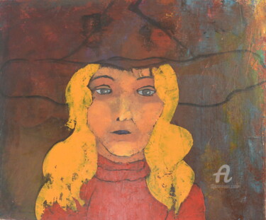Peinture intitulée "le chapeau" par Catherine Faure, Œuvre d'art originale, Huile