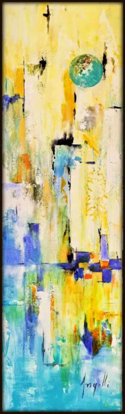 Painting titled "Lost city" by Cathy Angelli, Original Artwork, Acrylic Mounted on Wood Stretcher frame