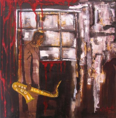 Peinture intitulée "larmes du jazz" par Cathy Belleville, Œuvre d'art originale