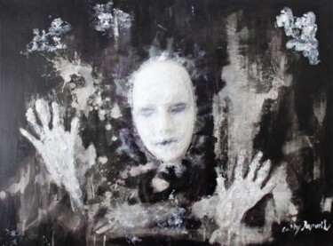 Painting titled "fantôme" by Cathy Dapvril (CDL), Original Artwork, Acrylic