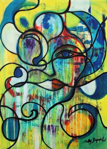 Peinture intitulée "vision colorée" par Cathy Dapvril (CDL), Œuvre d'art originale, Acrylique