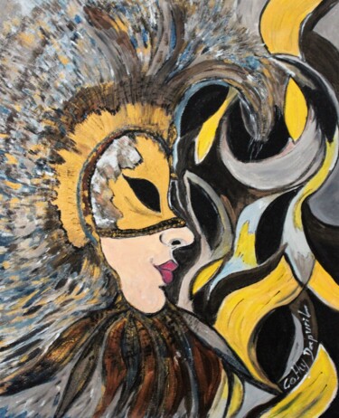 Peinture intitulée "Masqué série 2" par Cathy Dapvril (CDL), Œuvre d'art originale, Acrylique