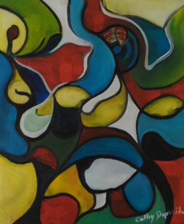 Pintura intitulada "Méli mélo 2" por Cathy Dapvril (CDL), Obras de arte originais, Óleo