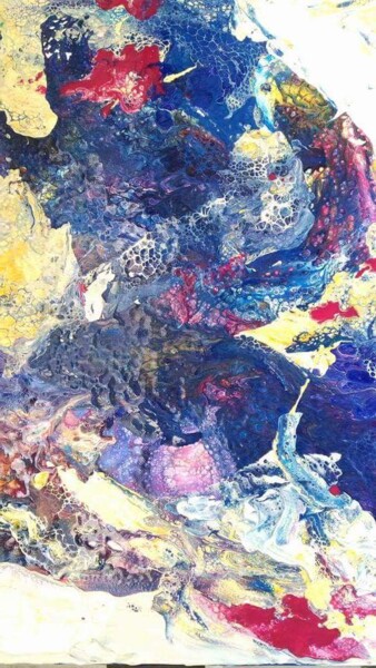 Painting titled "Barrière de corail" by Cathy Dapvril (CDL), Original Artwork, Acrylic