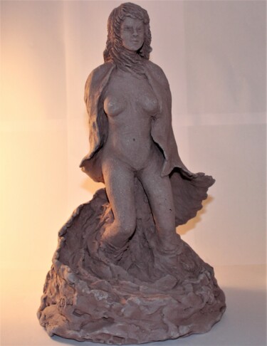 Sculpture titled "pensée" by Cathy Dapvril (CDL), Original Artwork, Terra cotta