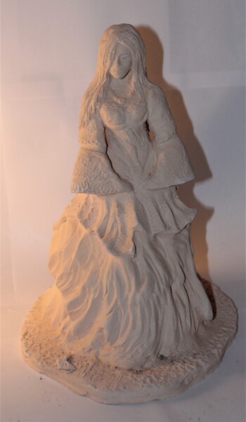 Sculpture titled "La romantique" by Cathy Dapvril (CDL), Original Artwork, Terra cotta