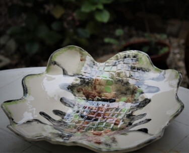 Design intitulée "plat  céramique" par Cathy Dapvril (CDL), Œuvre d'art originale, Terre cuite