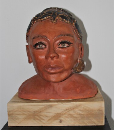 Sculpture intitulée "la Prêtresse" par Cathy Dapvril (CDL), Œuvre d'art originale, Céramique