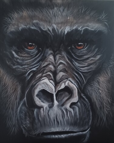 Painting titled "VITO" by Cathy Fix, Original Artwork, Acrylic Mounted on Wood Stretcher frame