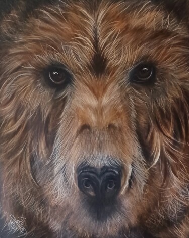 Painting titled "MARCEL" by Cathy Fix, Original Artwork, Acrylic Mounted on Wood Stretcher frame