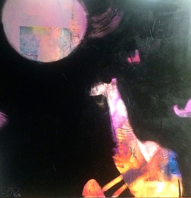 Malerei mit dem Titel "Décrocher la lune" von Cathy Guerrier-D., Original-Kunstwerk, Acryl