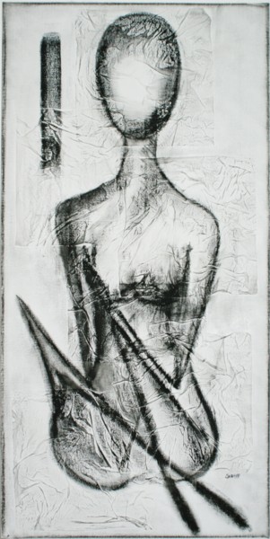 Desenho intitulada "essai-8.jpg" por Schaff, Obras de arte originais, Giz