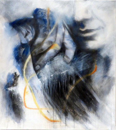 Pintura titulada "Tendre lien" por Cathy Lebret, Obra de arte original, Oleo Montado en Bastidor de camilla de madera