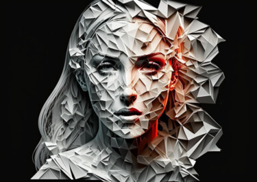 Digitale Kunst mit dem Titel "LA DAME BLANCHE" von Cathy Massoulle (SUNY), Original-Kunstwerk, KI-generiertes Bild