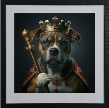 Digitale Kunst getiteld "DOGGY KING IV" door Cathy Massoulle (SUNY), Origineel Kunstwerk, AI gegenereerde afbeelding