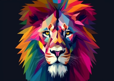 Digital Arts titled "LOUISON LION" by Cathy Massoulle (SUNY), Original Artwork, AI generated image