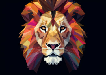 Arte digital titulada "LUMA LION" por Cathy Massoulle (SUNY), Obra de arte original, Imagen generada por IA