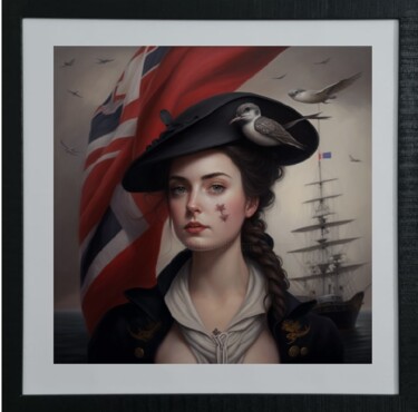 Digitale Kunst mit dem Titel "Miss pirate" von Cathy Massoulle (SUNY), Original-Kunstwerk, KI-generiertes Bild