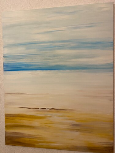 Картина под названием "La mer calme" - Cathy Monka, Подлинное произведение искусства, Акрил Установлен на Деревянная рама дл…
