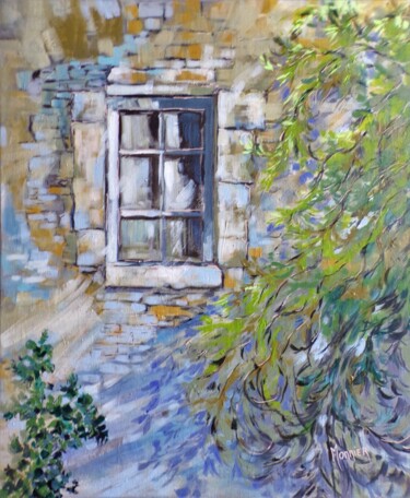 Painting titled "Fenêtre ancienne" by Cathy Monnier, Original Artwork, Acrylic