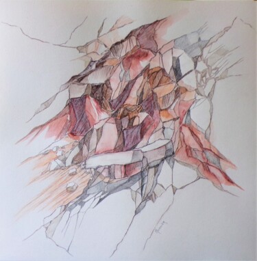 Dessin intitulée "Amoncellement" par Cathy Monnier, Œuvre d'art originale, Crayon