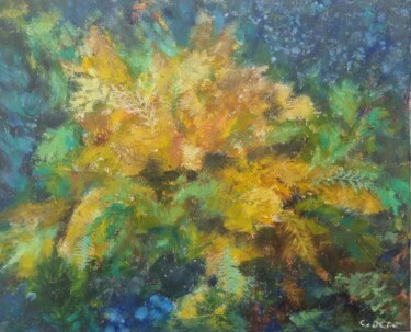 Painting titled "Fougères" by Cathy Occo, Original Artwork, Oil