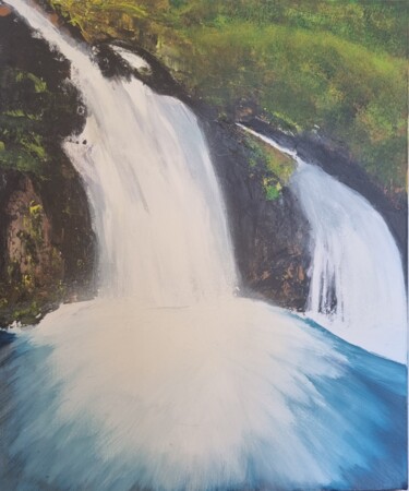 Painting titled "Cascade" by Cathy Occo, Original Artwork, Acrylic