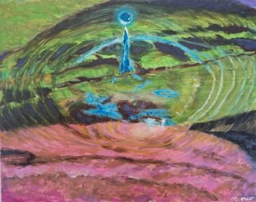 Painting titled "Goutte d'eau:Expans…" by Cathy Occo, Original Artwork, Oil