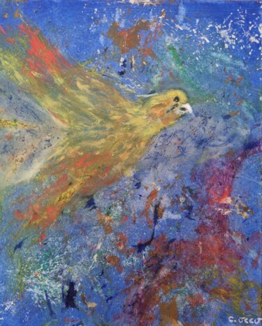 Painting titled "Rêve d'oiseau" by Cathy Occo, Original Artwork, Oil