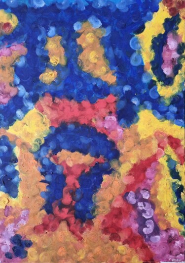 Painting titled "Couleurs opposées à…" by Cathy Occo, Original Artwork, Oil