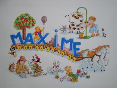 Painting titled "Maxime" by Cathy Perdriaud, Original Artwork