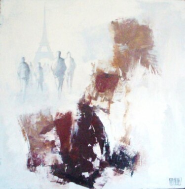 Painting titled "PARIS" by Cathy Rodriguez, Original Artwork, Oil