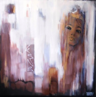 Painting titled "visage" by Cathy Rodriguez, Original Artwork