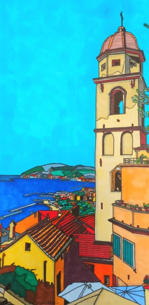 Drawing titled "Cervo" by Cathy Scosceria, Original Artwork, Marker