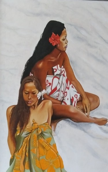 绘画 标题为“Tahitian Women” 由Cathy Serrano, 原创艺术品, 油