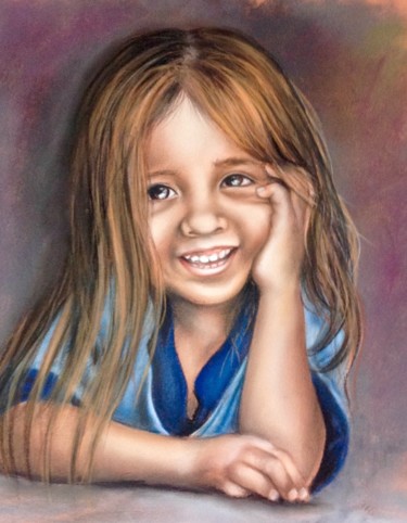Drawing titled "BETTY" by Cathy, Original Artwork, Pastel