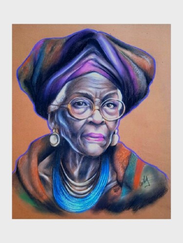 Dibujo titulada "color mama 4" por Cathy, Obra de arte original, Pastel