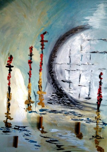 Peinture intitulée "Un autre monde" par Cathya, Œuvre d'art originale, Acrylique Monté sur Châssis en bois