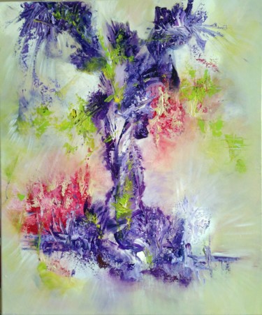 Painting titled "Energie" by Cathya, Original Artwork, Acrylic Mounted on Wood Stretcher frame