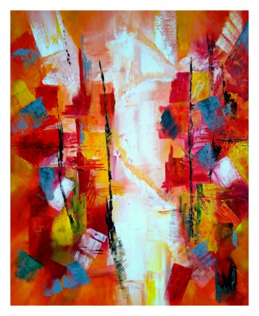 Painting titled "Simplicité" by Cathya, Original Artwork, Acrylic Mounted on Wood Stretcher frame