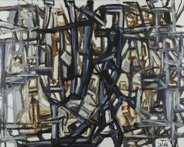 Pintura titulada "Compression" por Catali, Obra de arte original, Oleo Montado en Bastidor de camilla de madera