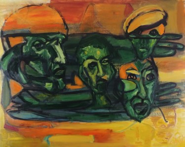 Schilderij getiteld "Mad-Max" door Catali, Origineel Kunstwerk, Olie Gemonteerd op Frame voor houten brancard