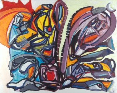 Peinture intitulée "Esprits des plaines" par Catali, Œuvre d'art originale, Huile