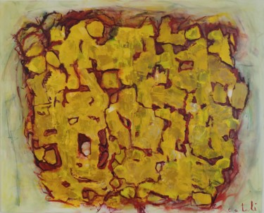 Peinture intitulée "Trouée Rouillée" par Catali, Œuvre d'art originale, Acrylique