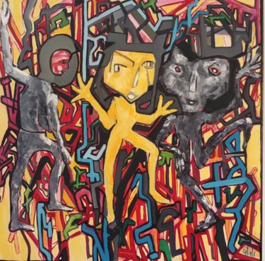 Картина под названием "DANCING QUEEN" - Catali, Подлинное произведение искусства, Масло Установлен на Деревянная рама для но…